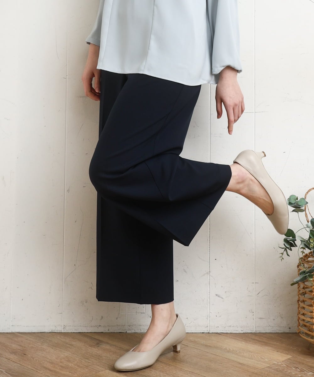 OLLDD02119 eur3(エウルキューブ) 【WEB先行販売】【大きいサイズ】センタープレスワイドパンツ ネイビー(57)