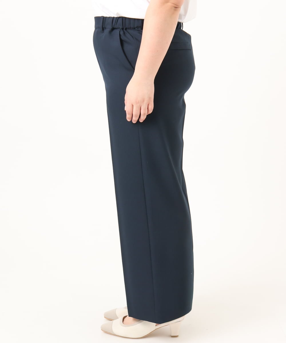 OLLDD02119 eur3(エウルキューブ) 【WEB先行販売】【大きいサイズ】センタープレスワイドパンツ ネイビー(57)