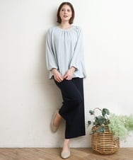 OLLDD02119 eur3(エウルキューブ) 【WEB先行販売】【大きいサイズ】センタープレスワイドパンツ ネイビー(57)