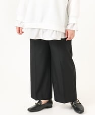 OLLDD02119 eur3(エウルキューブ) 【WEB先行販売】【大きいサイズ】センタープレスワイドパンツ ブラック(94)