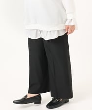 OLLDD02119 eur3(エウルキューブ) 【WEB先行販売】【大きいサイズ】センタープレスワイドパンツ ブラック(94)
