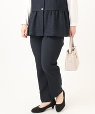 OLLDD04139 eur3(エウルキューブ) 【大きいサイズ/11号サイズあり】Wクロステーパードパンツ ネイビー(57)