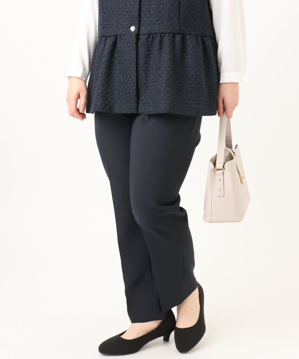 OLLDD04139 eur3(エウルキューブ) 【大きいサイズ/11号サイズあり】Wクロステーパードパンツ ネイビー(57)