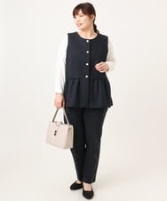 OLLDD04139 eur3(エウルキューブ) 【大きいサイズ/11号サイズあり】Wクロステーパードパンツ ネイビー(57)