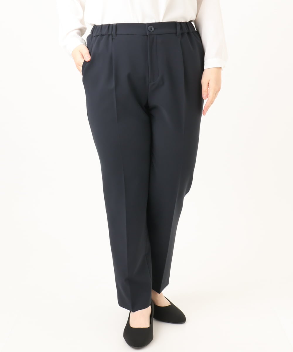 OLLDD04139 eur3(エウルキューブ) 【大きいサイズ/11号サイズあり】Wクロステーパードパンツ ネイビー(57)