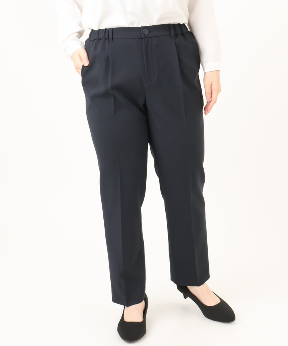 OLLDD04139 eur3(エウルキューブ) 【大きいサイズ/11号サイズあり】Wクロステーパードパンツ ネイビー(57)