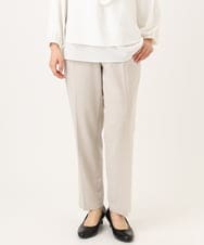 OLLDD04139 eur3(エウルキューブ) 【大きいサイズ/11号サイズあり】Wクロステーパードパンツ グレージュ(89)