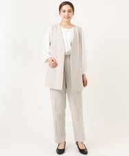 OLLDD04139 eur3(エウルキューブ) 【大きいサイズ/11号サイズあり】Wクロステーパードパンツ グレージュ(89)