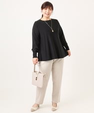 OLLDD04139 eur3(エウルキューブ) 【大きいサイズ/11号サイズあり/洗える/セットアップ対応】Wクロステーパードパンツ グレージュ(89)