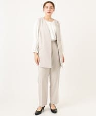 OLLDD04139 eur3(エウルキューブ) 【大きいサイズ/11号サイズあり/洗える/セットアップ対応】Wクロステーパードパンツ グレージュ(89)