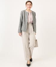 OLLDD04139 eur3(エウルキューブ) 【大きいサイズ/11号サイズあり/洗える/セットアップ対応】Wクロステーパードパンツ グレージュ(89)