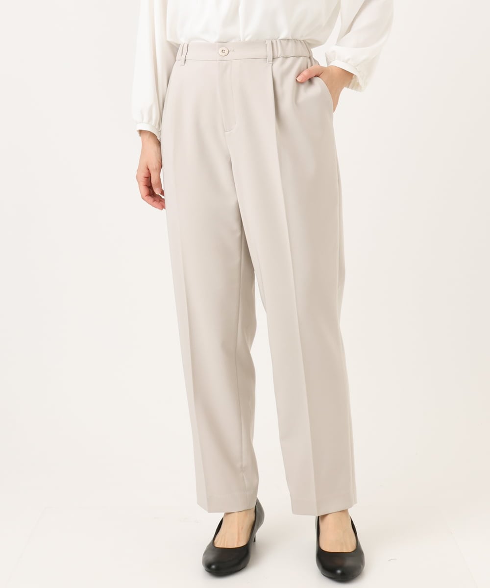 OLLDD04139 eur3(エウルキューブ) 【大きいサイズ/11号サイズあり】Wクロステーパードパンツ グレージュ(89)