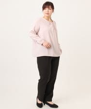 OLLDD04139 eur3(エウルキューブ) 【大きいサイズ/11号サイズあり】Wクロステーパードパンツ ブラック(94)