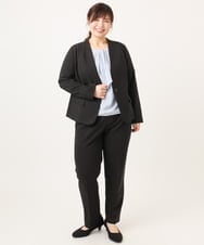 OLLDD04139 eur3(エウルキューブ) 【大きいサイズ/11号サイズあり】Wクロステーパードパンツ ブラック(94)