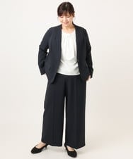 OLLDD05139 eur3(エウルキューブ) 【大きいサイズ/11号サイズあり】Wクロスワイドパンツ ネイビー(57)