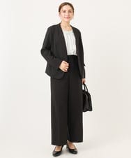 OLLDD05139 eur3(エウルキューブ) 【大きいサイズ/11号サイズあり/洗える/セットアップ対応】Wクロスワイドパンツ ブラック(94)