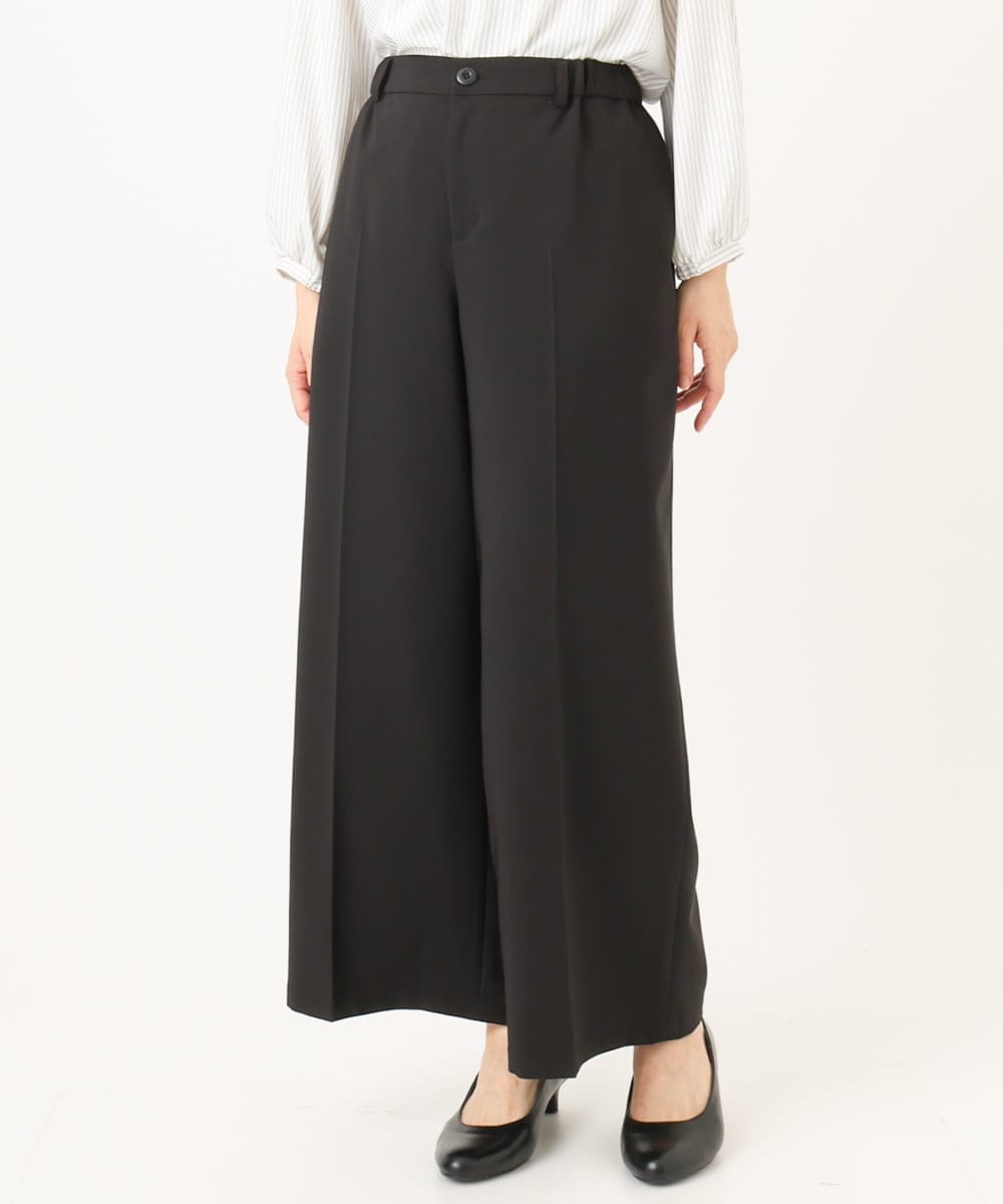 OLLDD05139 eur3(エウルキューブ) 【大きいサイズ/11号サイズあり】Wクロスワイドパンツ ブラック(94)