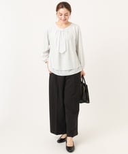 OLLDD05139 eur3(エウルキューブ) 【大きいサイズ/11号サイズあり】Wクロスワイドパンツ ブラック(94)