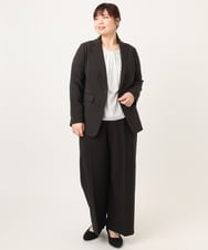 OLLDD05139 eur3(エウルキューブ) 【大きいサイズ/11号サイズあり】Wクロスワイドパンツ ブラック(94)