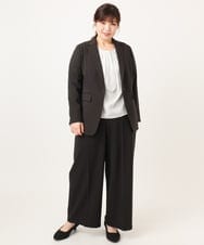 OLLDD05139 eur3(エウルキューブ) 【大きいサイズ/11号サイズあり】Wクロスワイドパンツ ブラック(94)