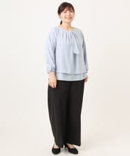 OLLDD05139 eur3(エウルキューブ) 【大きいサイズ/11号サイズあり】Wクロスワイドパンツ ブラック(94)