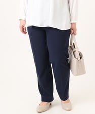 OLLDD09119 eur3(エウルキューブ) 【大きいサイズ/11号サイズあり/セットアップ対応】カットジョーゼットテーパードパンツ ネイビー(57)
