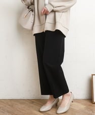 OLLDD09119 eur3(エウルキューブ) 【大きいサイズ/11号サイズあり/セットアップ対応】カットジョーゼットテーパードパンツ ブラック(94)