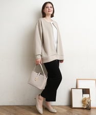 OLLDD09119 eur3(エウルキューブ) 【大きいサイズ/11号サイズあり/セットアップ対応】カットジョーゼットテーパードパンツ ブラック(94)