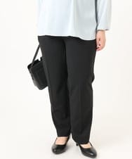 OLLDD09119 eur3(エウルキューブ) 【大きいサイズ/11号サイズあり/セットアップ対応】カットジョーゼットテーパードパンツ ブラック(94)