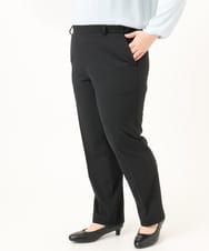 OLLDD09119 eur3(エウルキューブ) 【大きいサイズ/11号サイズあり/セットアップ対応】カットジョーゼットテーパードパンツ ブラック(94)