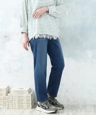 OLLDD13099 eur3(エウルキューブ) 【大きいサイズ】ゆるフィットデニム ライトブルー(50)