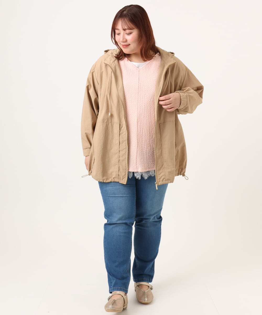 OLLDD13099 eur3(エウルキューブ) 【大きいサイズ】ゆるフィットデニム ライトブルー(50)