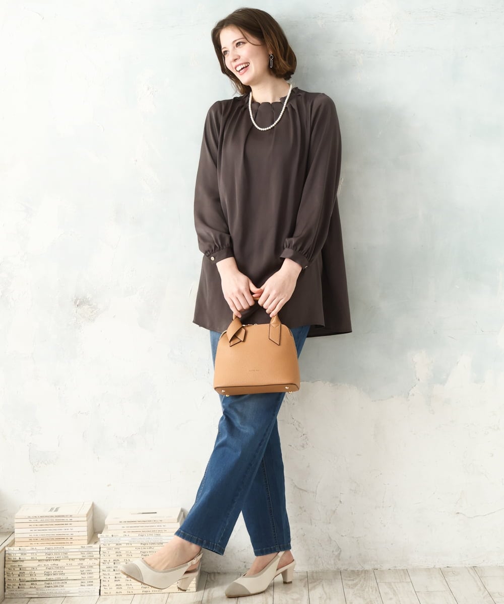 OLLDD13099 eur3(エウルキューブ) 【大きいサイズ】ゆるフィットデニム ライトブルー(50)