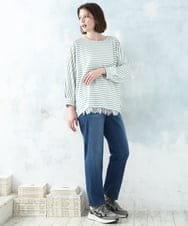 OLLDD13099 eur3(エウルキューブ) 【大きいサイズ】ゆるフィットデニム ライトブルー(50)