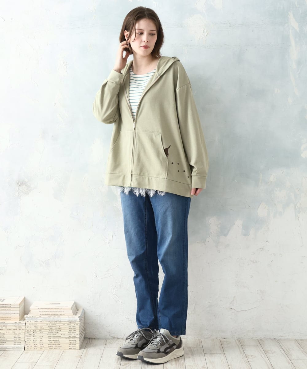 OLLDD13099 eur3(エウルキューブ) 【大きいサイズ】ゆるフィットデニム ライトブルー(50)