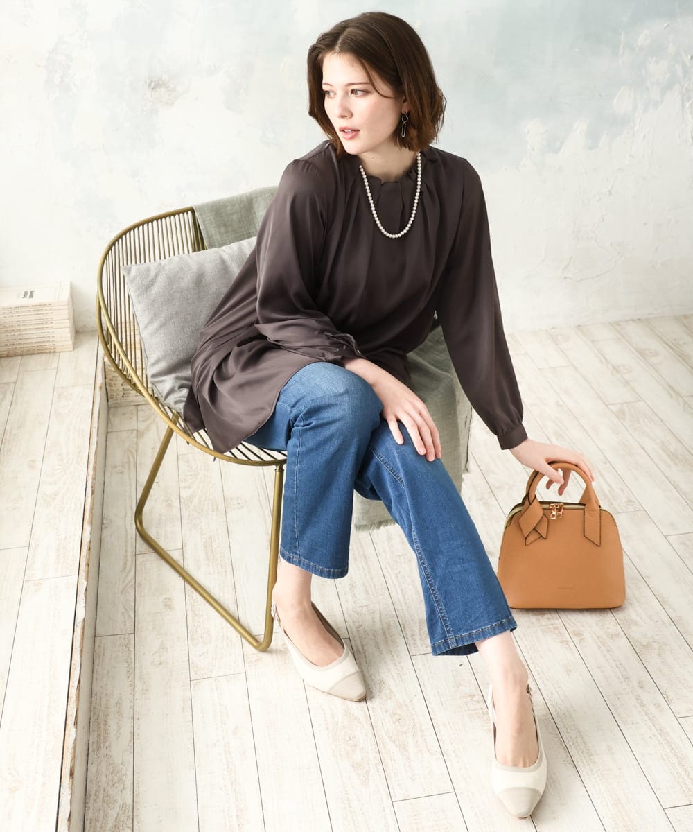 OLLDD13099 eur3(エウルキューブ) 【大きいサイズ】ゆるフィットデニム ライトブルー(50)