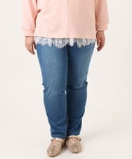 OLLDD13099 eur3(エウルキューブ) 【大きいサイズ】ゆるフィットデニム ライトブルー(50)