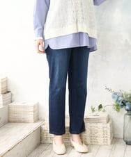 OLLDD13099 eur3(エウルキューブ) 【大きいサイズ】ゆるフィットデニム ネイビー(57)