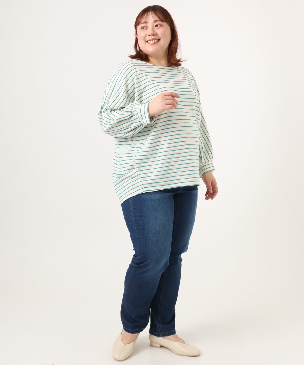 OLLDD13099 eur3(エウルキューブ) 【大きいサイズ】ゆるフィットデニム ネイビー(57)