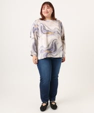 OLLDD13099 eur3(エウルキューブ) 【大きいサイズ】ゆるフィットデニム ネイビー(57)