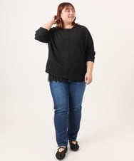 OLLDD13099 eur3(エウルキューブ) 【大きいサイズ】ゆるフィットデニム ネイビー(57)