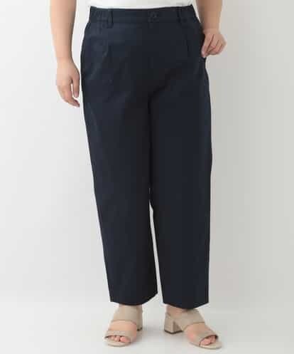 OLLDG11089 eur3 【大きいサイズ】コットン混カジュアルペグトップパンツ