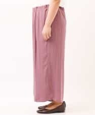 OLLDM03080 eur3(エウルキューブ) 【大きいサイズ】ストンと落ちるサテンワイドパンツ ラベンダー
