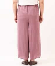OLLDM03080 eur3(エウルキューブ) 【大きいサイズ】ストンと落ちるサテンワイドパンツ ラベンダー