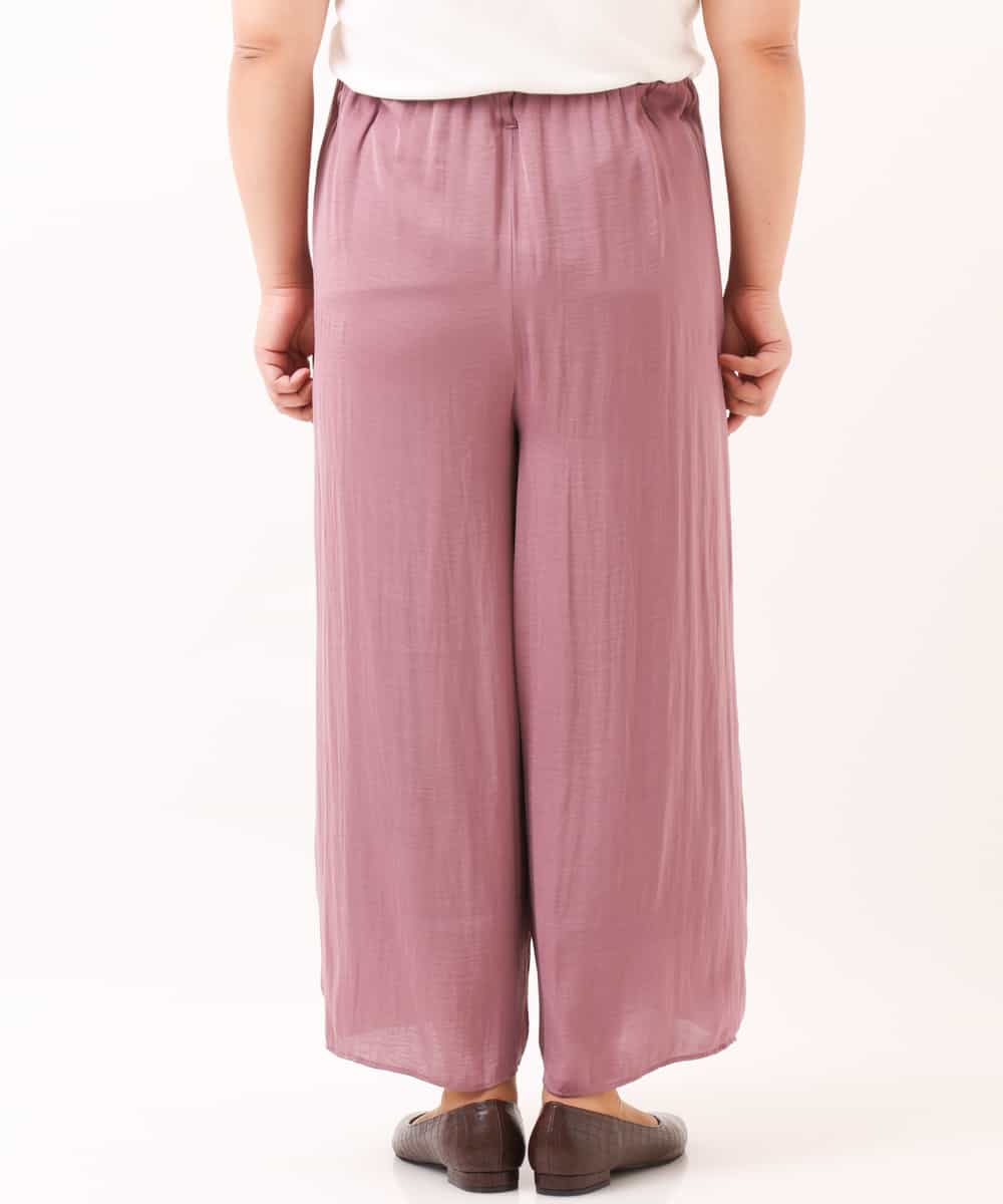 OLLDM03080 eur3(エウルキューブ) 【大きいサイズ】ストンと落ちるサテンワイドパンツ ラベンダー