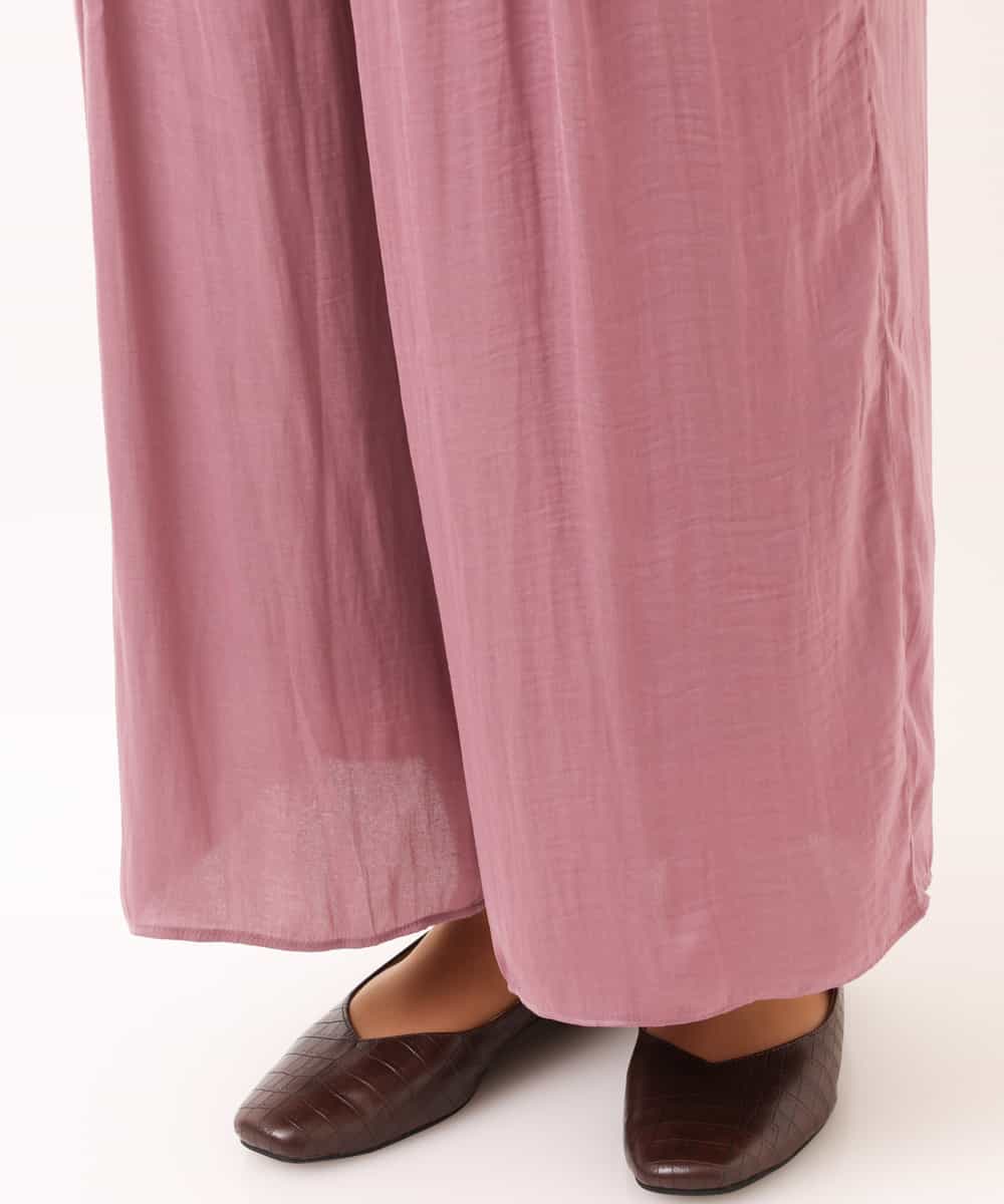 OLLDM03080 eur3(エウルキューブ) 【大きいサイズ】ストンと落ちるサテンワイドパンツ ラベンダー