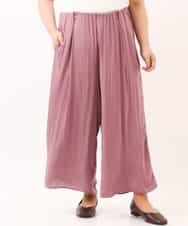 OLLDM03080 eur3(エウルキューブ) 【大きいサイズ】ストンと落ちるサテンワイドパンツ ラベンダー