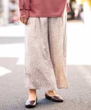 OLLDM03080 eur3(エウルキューブ) 【大きいサイズ】ストンと落ちるサテンワイドパンツ ベージュ