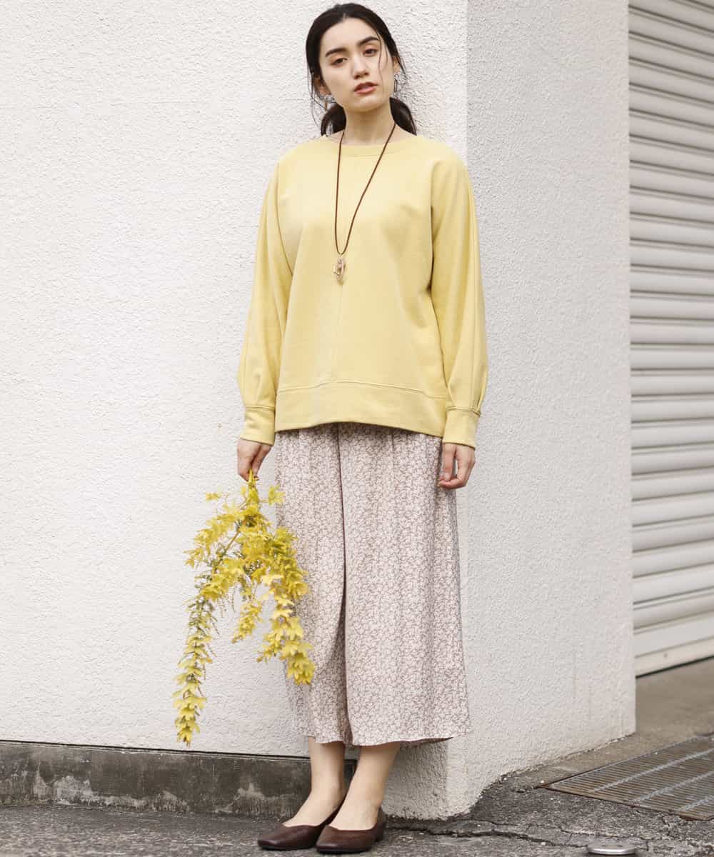 OLLDM03080 eur3(エウルキューブ) 【大きいサイズ】ストンと落ちるサテンワイドパンツ ベージュ