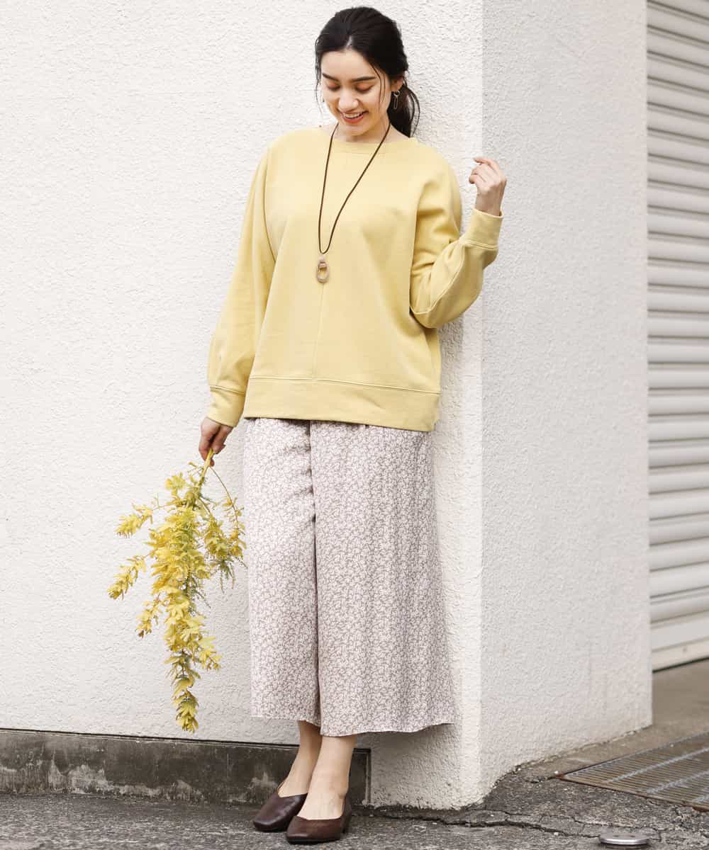 OLLDM03080 eur3(エウルキューブ) 【大きいサイズ】ストンと落ちるサテンワイドパンツ ベージュ